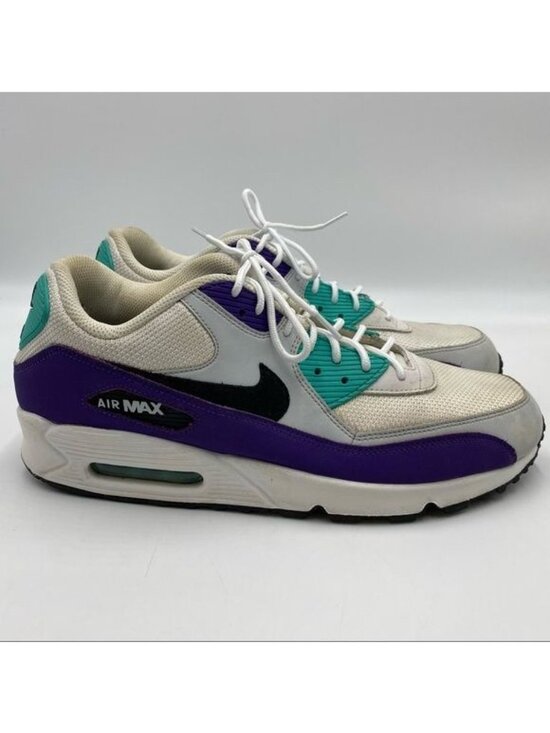 NIKE AIR MAX 90 ESSENTIAL AJ1285-103 SHOES SIZE 12 MENS WHITE BLACK JADE PURPLE main image 11